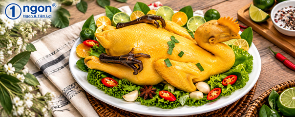 Gà ta hấp lá chanh