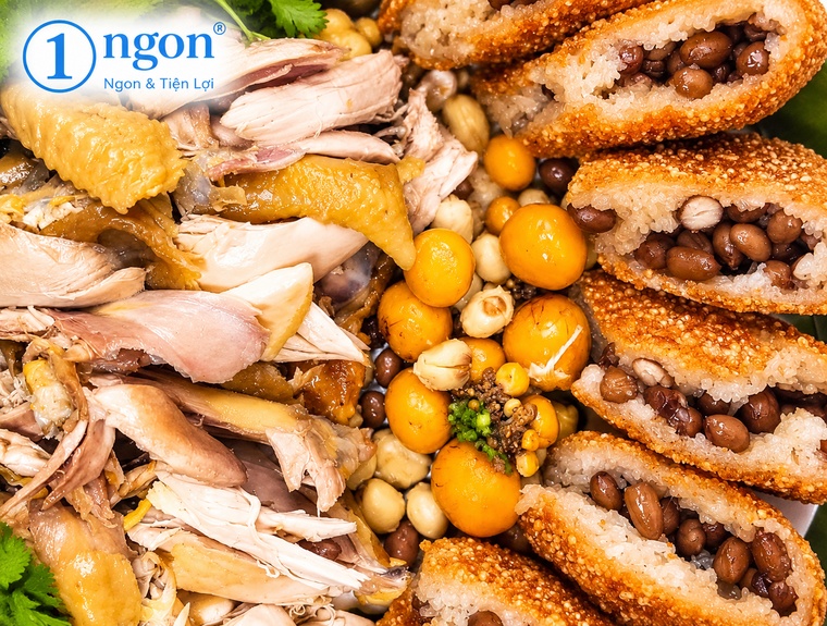Gà ta bó xôi đậu phộng ôm hạt sen
